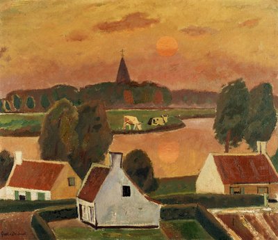 Udsigt over en landsby af Gustave de Smet