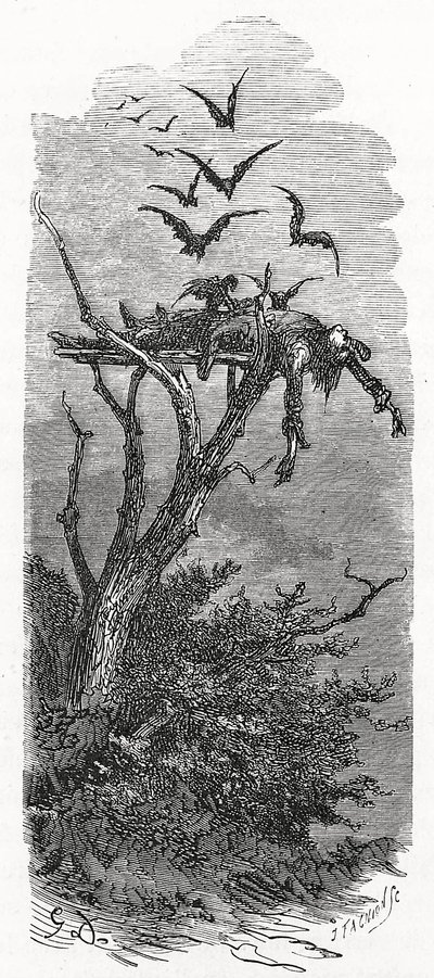 En keltisk himmelbegravelse, 1866 af Gustave Dore