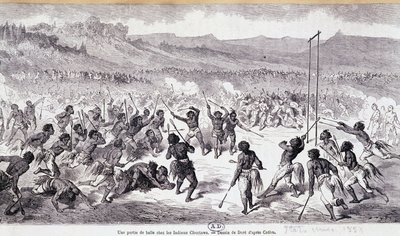 Et boldspil i Choctaws-indianerne - gravering af Gustave Doré af Gustave Dore