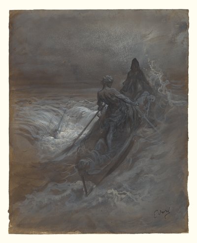 Efter skibbruddet - Design til en illustration af Coleridges The Rime of the Ancient Mariner af Gustave Dore