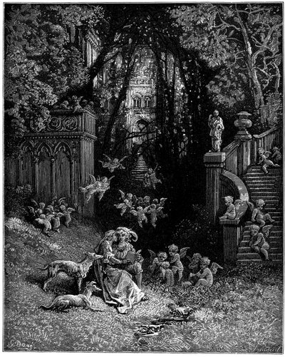 Alcina og Ruggiero som glade elskere, af Gustave Dore