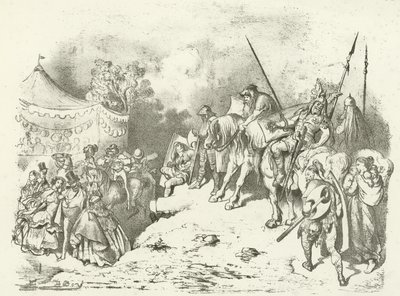 En gammel brite overvejer sine efterkommeres kostume (dybtryk) af Gustave Dore