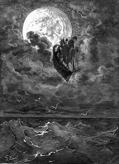 Baron Münchausen: Rejse til månen, af Doré. af Gustave Dore