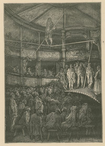 Blondin i Shoreditch, London (gravering) af Gustave Dore