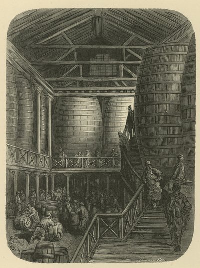 Bryggeriarbejdere i lagerhuset af Gustave Dore