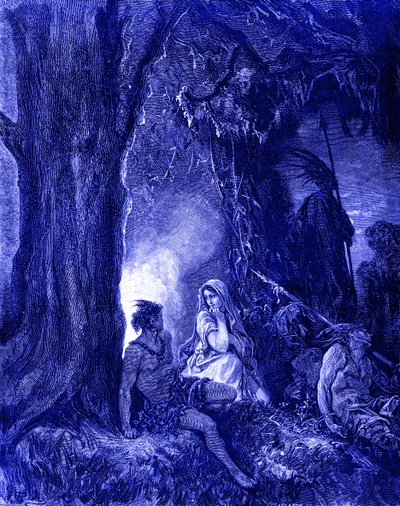 Chactas og Atala, gravering af Doré. af Gustave Dore