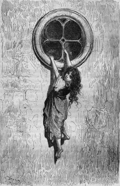Chiquita, illustration af Gustave Dore af bogen Kaptajn Fracasse af Theophile Gautier af Gustave Dore