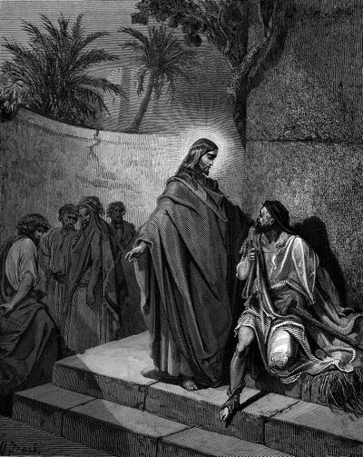 Kristus helbreder manden, der er syg af lammelse, 1866 af Gustave Dore