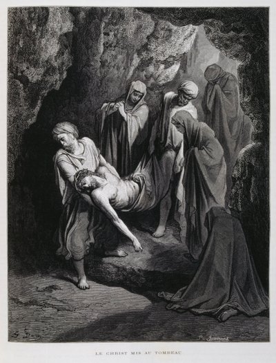 Kristus ført til graven, illustration fra Dore-bibelen af Gustave Dore