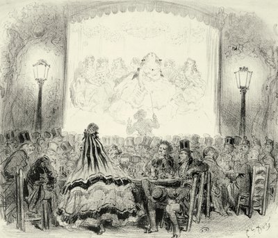 Kaffekoncertsal i Frankrig, af Paul Gustave Dore