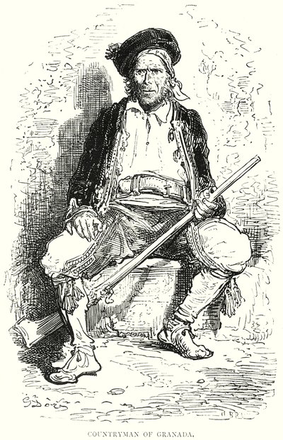 Landsmand fra Granada (kobberstik) af Gustave Dore