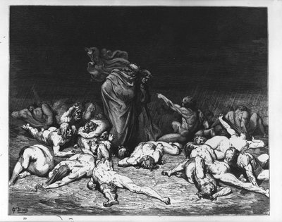 Dante og Virgil i helvede, illustration fra 