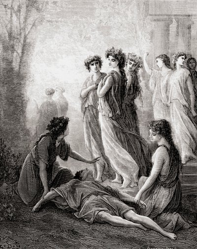 Daphnis et Alcimadure, fra en slutning af 1800-tallets udgave af Fables de La Fontaine (trægravering) af Gustave Dore