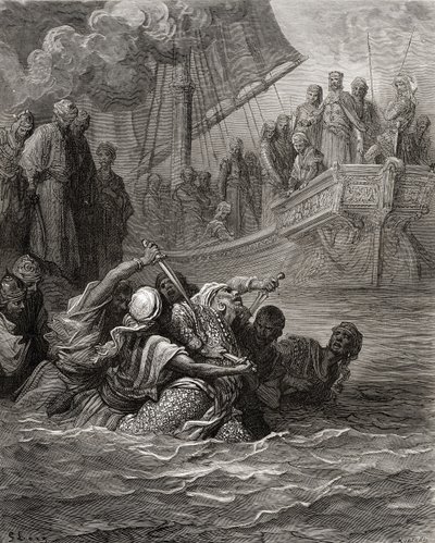 Death of Almoadam, illustration fra 