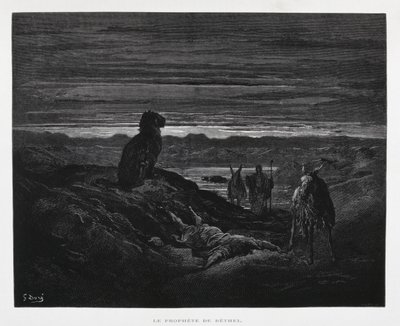 Profeten fra Betels død, illustration fra Dore-bibelen af Gustave Dore
