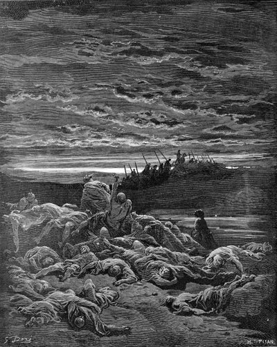 Jerubbaals sønners død - Bibelen af Gustave Dore