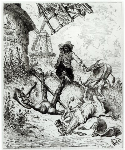 Don Quixote og vindmøllerne, fra 