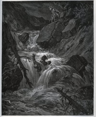 Dorothee, deguisee som en ung bonde, slipper sin lystige kammertjener løs - fra "" Don Quixote de la Mancha"" af Miguel Cervantes af Gustave Dore