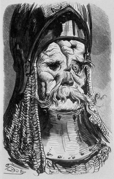 Drolatic Tales An Old Tropuat af Honore de Balzac tegning af Gustave Dore grav af Deghouny 1855 af Gustave Dore