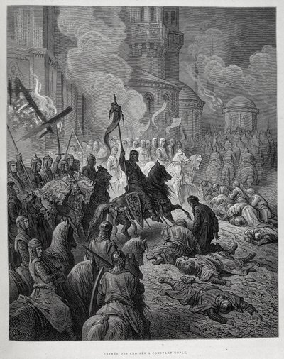 Korsfarernes indtog i Konstantinopel under det fjerde korstog af Gustave Doré. af Gustave Dore