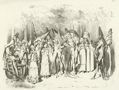 Mode under The Directory 1798. The Incroyables (dybtryk) af Gustave Dore