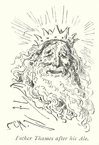 Fader Thames efter sin øl (gravering) af Gustave Dore