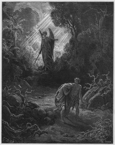 Gustave Dore Bibelen: Adam og Eva drevet ud af Eden af Gustave Dore