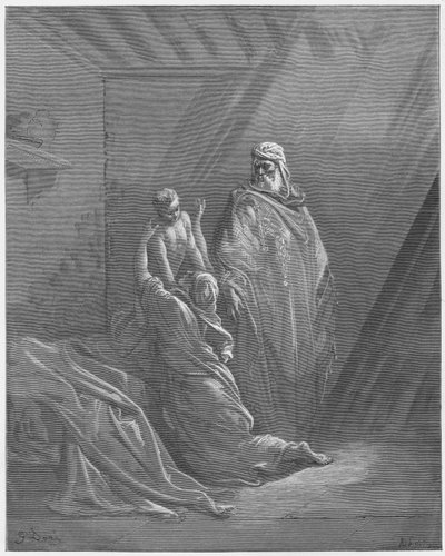 Gustave Dore Bibelen: Elias opdrager søn af enken fra Zarefat af Gustave Dore