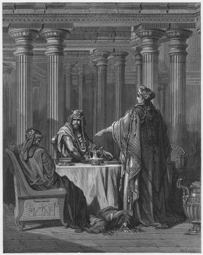Gustave Dore Bibelen: Esther anklager Haman af Gustave Dore