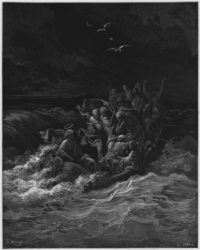 Gustave Dore Bibelen: Jesus dæmper stormen af Gustave Dore