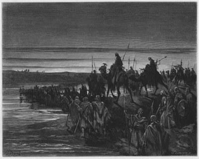 Gustave Dore Bibelen: Israels børn krydser Jordan af Gustave Dore