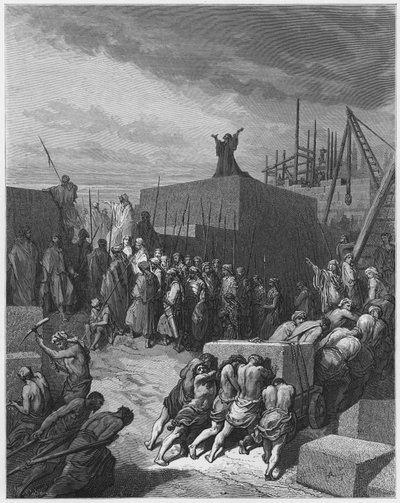 Gustave Dore Bibelen: Genopbygningen af templet af Gustave Dore
