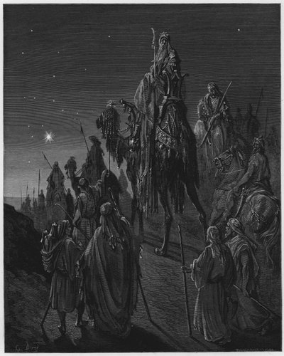 Gustave Dore Bibelen: De vise mænd guidet af stjernen af Gustave Dore