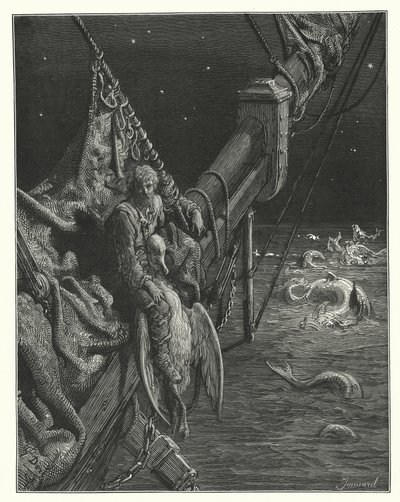 Gustave Dore-illustration til Coleridges Rime of the Ancient Mariner (kobberstik) af Gustave Dore