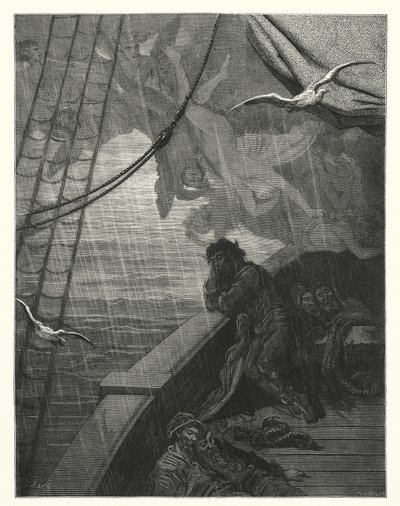 Gustave Dore-illustration til Coleridges Rime of the Ancient Mariner (kobberstik) af Gustave Dore