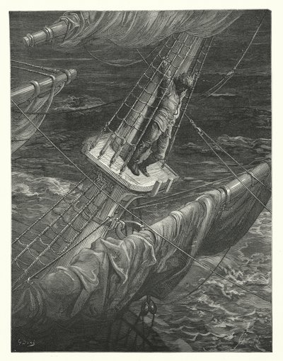 Gustave Dore-illustration til Coleridges Rime of the Ancient Mariner (kobberstik) af Gustave Dore
