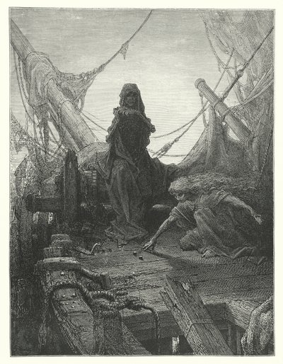 Gustave Dore-illustration til Coleridges Rime of the Ancient Mariner (kobberstik) af Gustave Dore