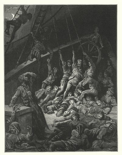 Gustave Dore-illustration til Coleridges Rime of the Ancient Mariner (kobberstik) af Gustave Dore