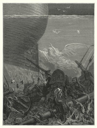Gustave Dore-illustration til Coleridges Rime of the Ancient Mariner (kobberstik) af Gustave Dore
