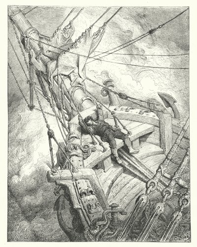 Gustave Dore-illustration til Coleridges Rime of the Ancient Mariner (kobberstik) af Gustave Dore