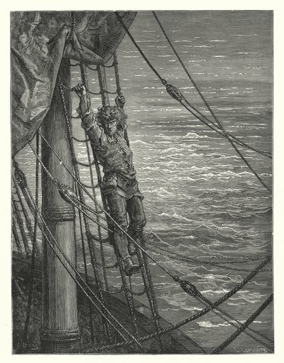 Gustave Dore-illustration til Coleridges Rime of the Ancient Mariner (kobberstik) af Gustave Dore