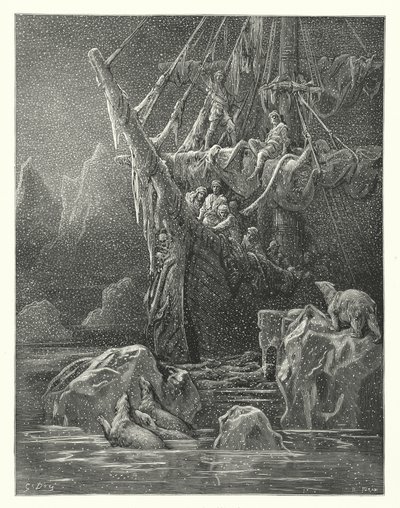Gustave Dore-illustration til Coleridges Rime of the Ancient Mariner (kobberstik) af Gustave Dore