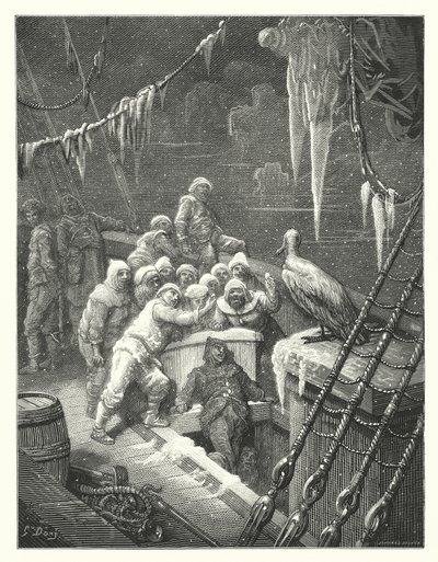Gustave Dore-illustration til Coleridges Rime of the Ancient Mariner (kobberstik) af Gustave Dore