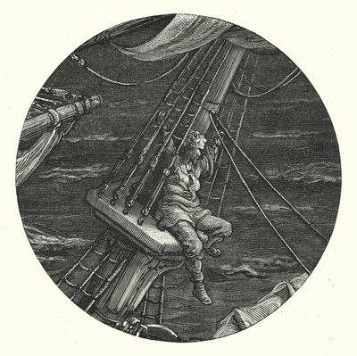 Gustave Dore-illustration til Coleridges Rime of the Ancient Mariner (kobberstik) af Gustave Dore