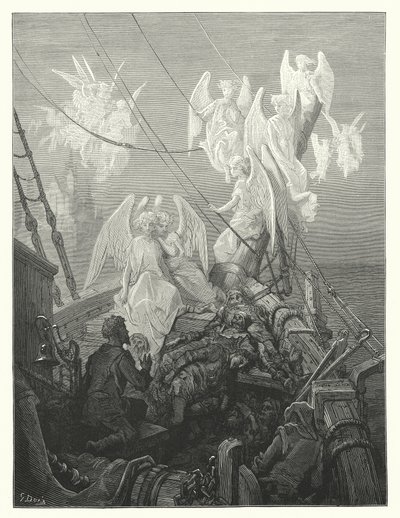 Gustave Dore-illustration til Coleridges Rime of the Ancient Mariner (kobberstik) af Gustave Dore
