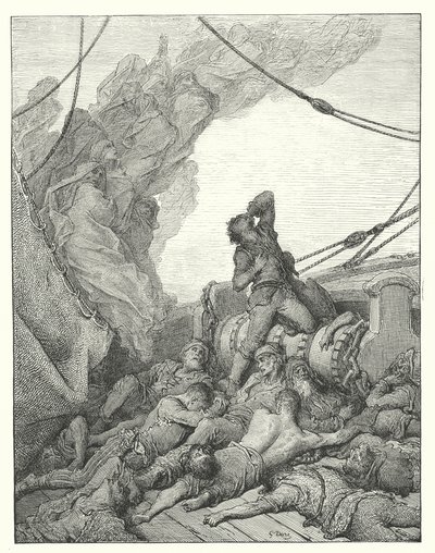 Gustave Dore-illustration til Coleridges Rime of the Ancient Mariner (kobberstik) af Gustave Dore