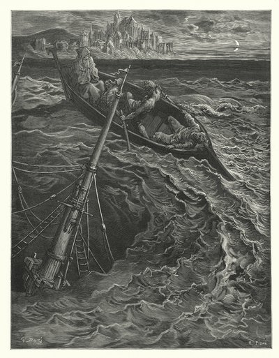 Gustave Dore-illustration til Coleridges Rime of the Ancient Mariner (kobberstik) af Gustave Dore