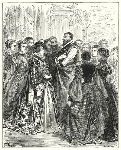 Gustave Dores Don Quixote: "Don Antonios kone havde inviteret flere af sine venner til et bal for at ære sin gæst" (gravering) af Gustave Dore