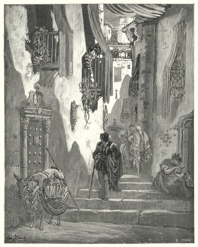 Gustave Dores Don Quixote: "Han fik sendt en række kærlighedsbreve til mig, hver fuld af de ømmeste udtryk" (gravering) af Gustave Dore
