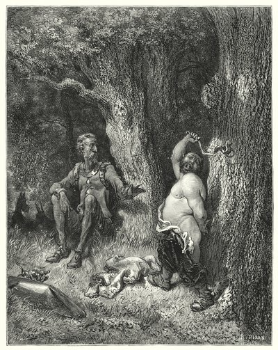 Gustave Dores Don Quixote: "Hold op!" råbte han; 